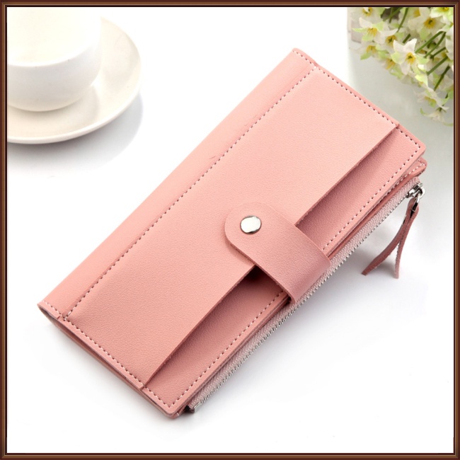 Ví Dài 2 Ngăn Có Khóa Kéo Thời Trang Hàn Quốc Cho Nữ