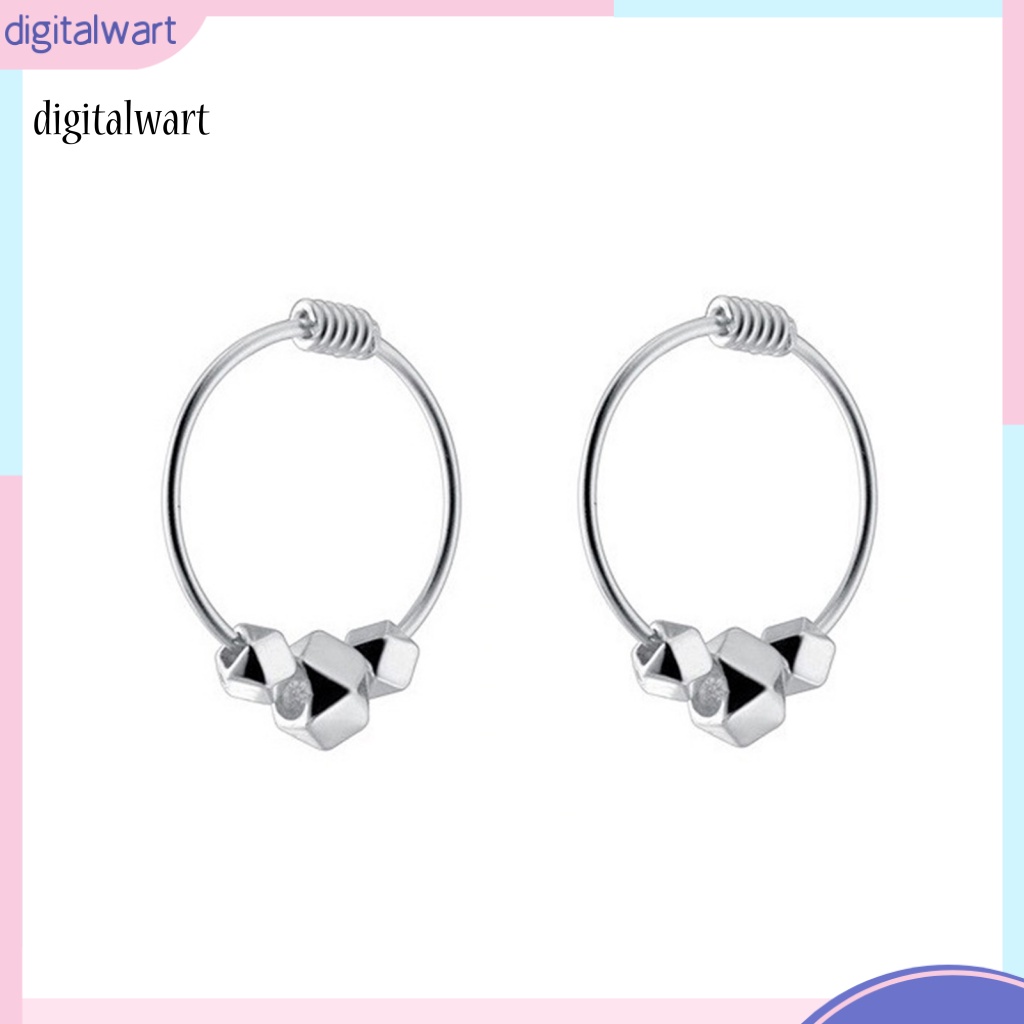 Kỹ Thuật Số| 1 Đôi Bông Tai Tròn / Vuông Đính Hạt Phong Cách Hàn Quốc Thời Trang Hàng Ngày