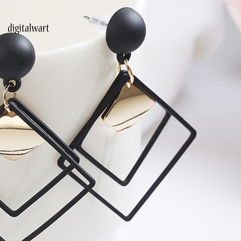 Kỹ Thuật Số| 1 Đôi Bông Tai Hình Thoi Đôi Kiểu Tối Giản Thời Trang Sành Điệu Cho Nữ