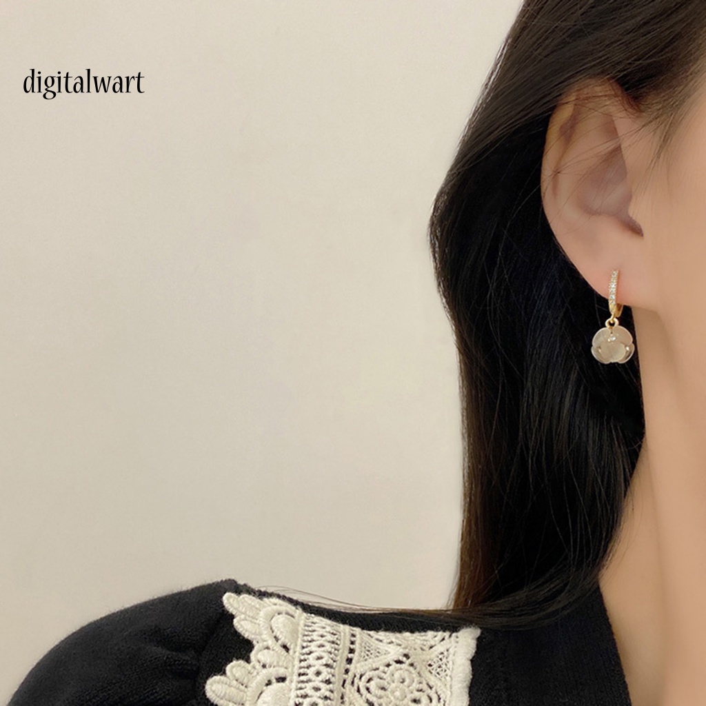 Kỹ Thuật Số| 1 Đôi Bông Tai Hình Học Dát Đá Opal Lấp Lánh Thời Trang Cho Nữ