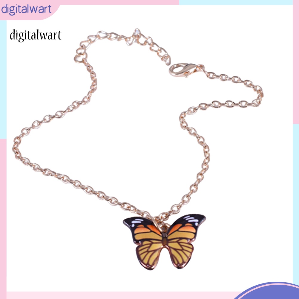 Kỹ Thuật Số| Lắc Chân Hợp Kim Mặt Hình Bướm Nhiều Màu Sắc Thanh Lịch Cho Phái Nữ