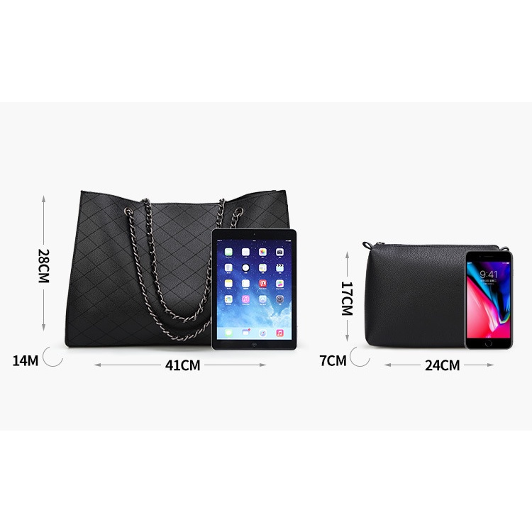 Túi Xách Đeo Vai Phối Dây Xích Thời Trang Dành Cho Nữ