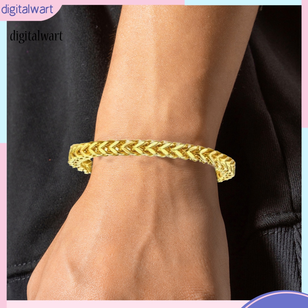 Kỹ Thuật Số| Vòng Đeo Tay Bằng Thép Titan Họa Tiết Xương Rắn Phong Cách Âu Mỹ Cá Tính Thời Trang Cho Nam