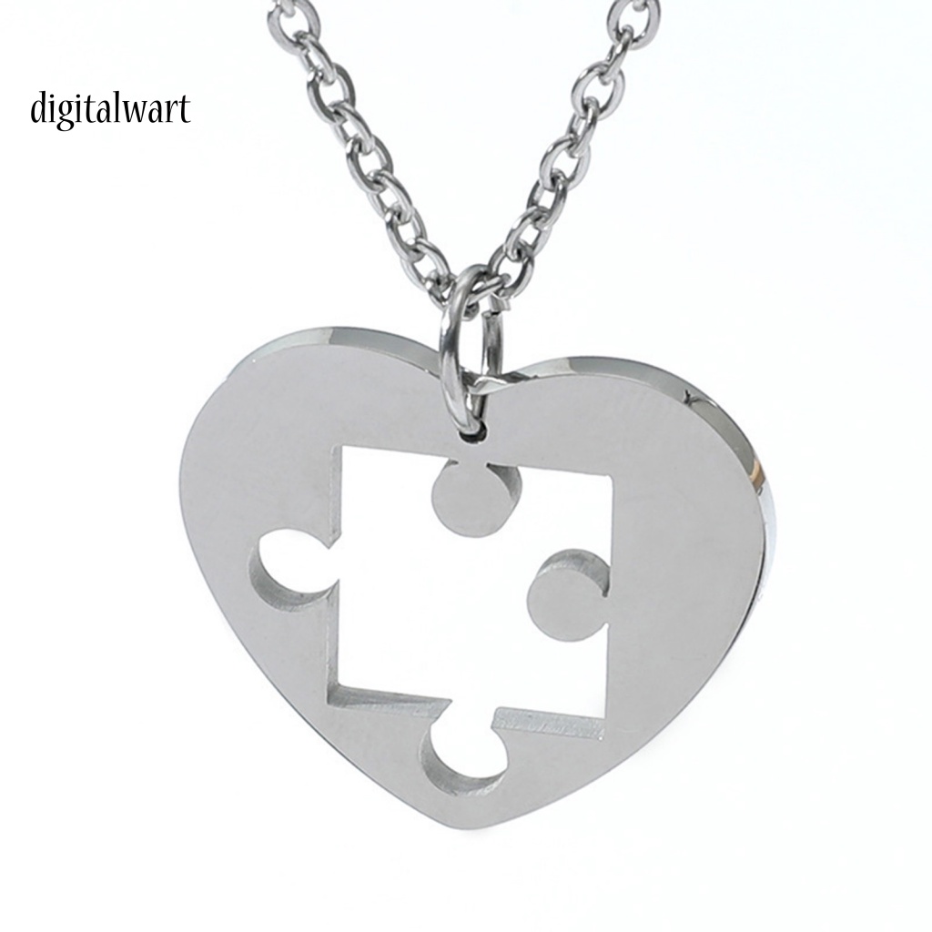 Kỹ Thuật Số| 1 Cặp Dây Chuyền Mạ Điện Hình Mảnh Ghép Trái Tim Phong Cách Punk Thích Hợp Làm Quà Tặng Cho Cặp Đôi