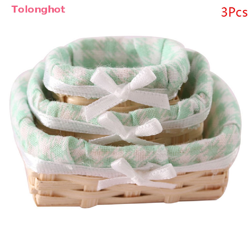 1 Set Giỏ Đựng Thức Ăn Trái Cây / Rau Củ Mini 1: 12 Trang Trí Nhà Búp Bê