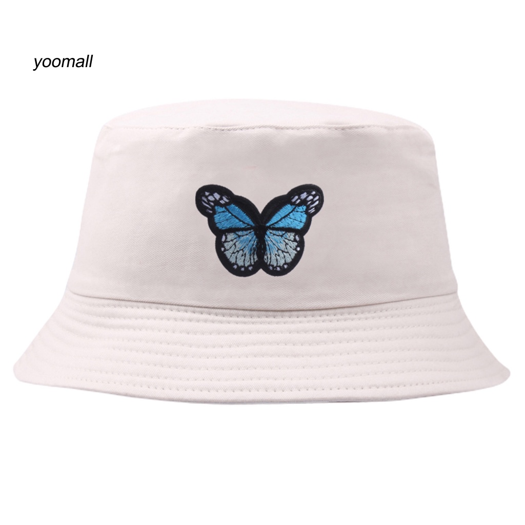 Nón Tai Bèo Chống Nắng Thêu Họa Tiết Bươm Bướm Tinh Tế Thời Trang Cho Cặp Đôi