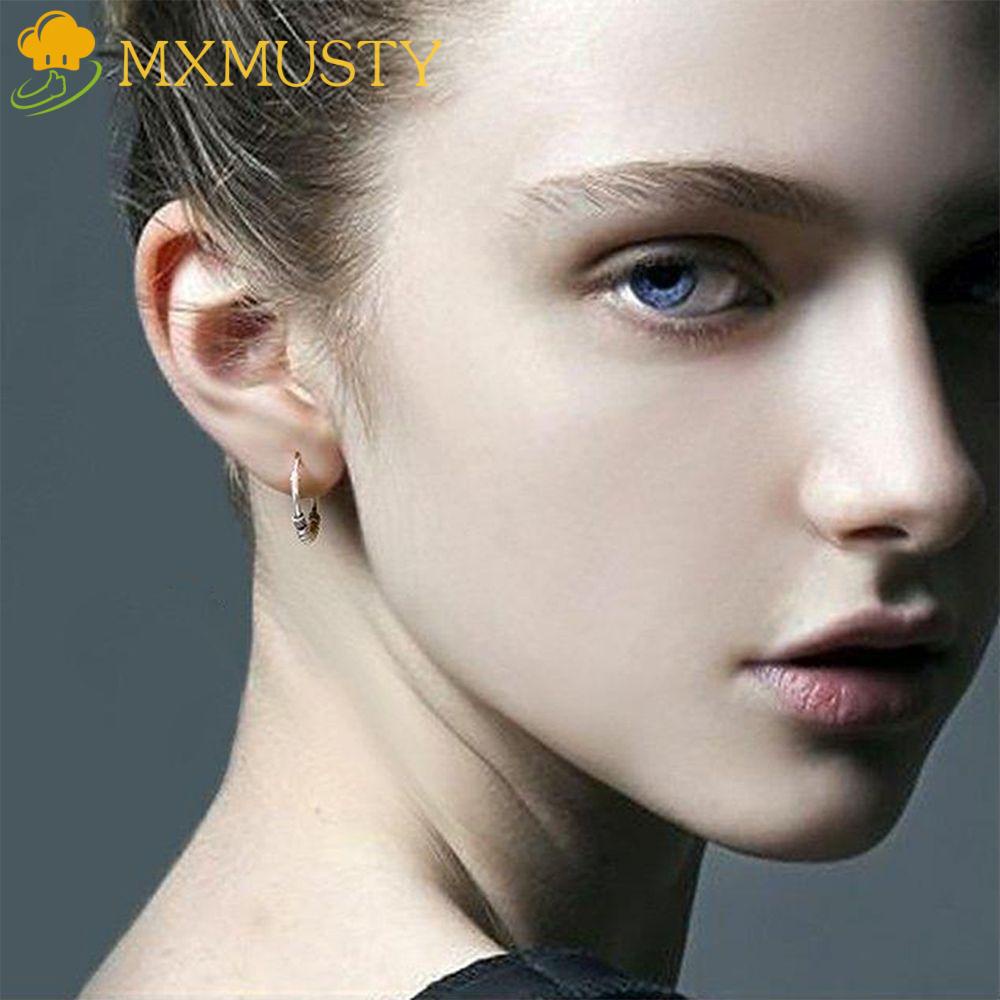 Bông Tai Tròn Bằng Thép Không Gỉ Phong Cách Hip hop Cá Tính