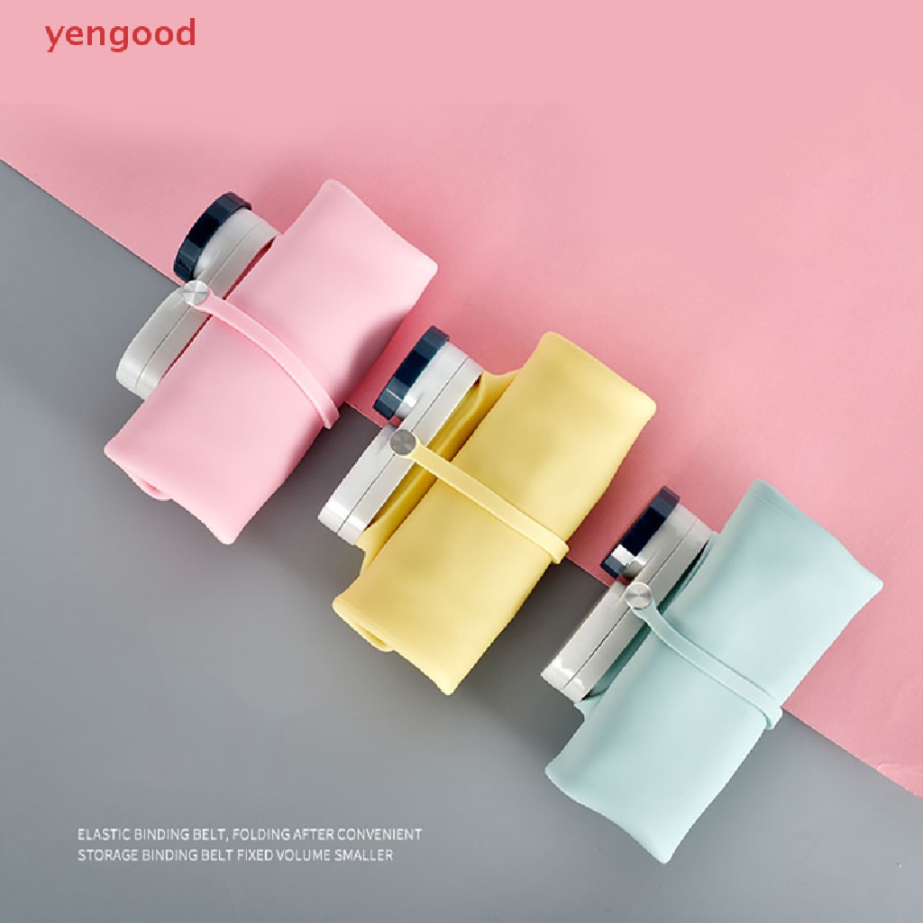 Bình Nước Silicone 600ml Có Thể Gấp Gọn Tiện Dụng Mang Theo Du Lịch