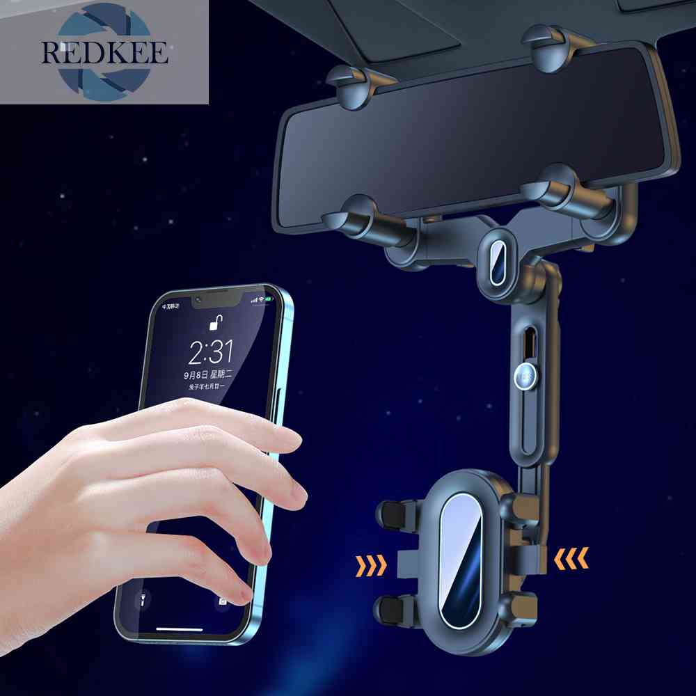 Giá Đỡ Điện Thoại 4.0-7.0 inch Gắn Kính Chiếu Hậu Xe Hơi