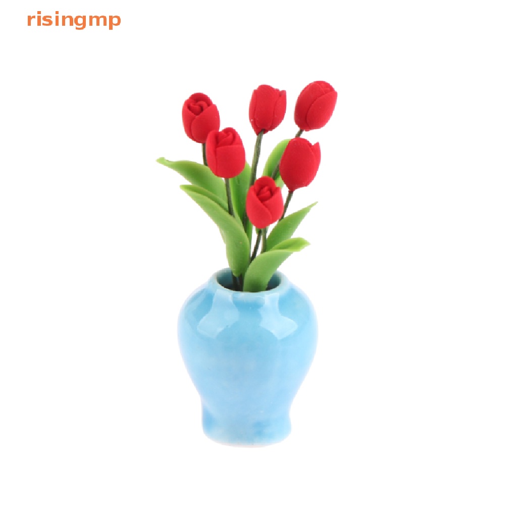 Chậu Hoa Tulip Trang Trí Nhà Búp Bê 1: 12