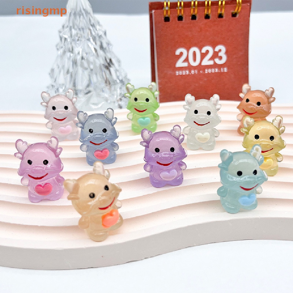 Set 2 Đồ trang trí Rồng Dạ Quang Mini Bằng Nhựa Resin Dễ Thương Trang Trí Xe Hơi