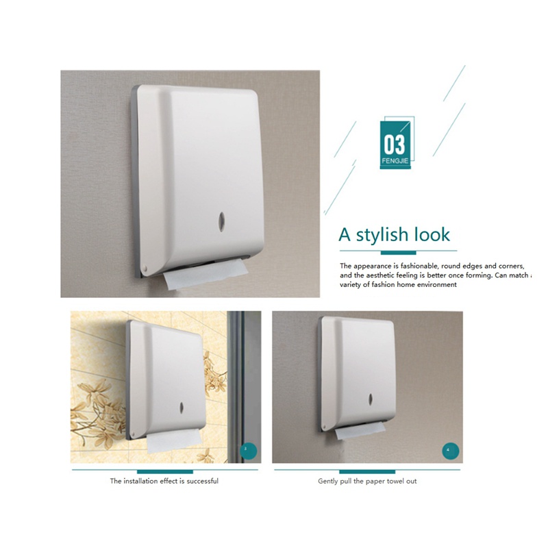 1 Hộp Đựng Khăn Giấy Gắn Tường Z Gấp Được Cho Phòng Tắm / Nhà Vệ Sinh / Cửa Hàng / Văn Phòng