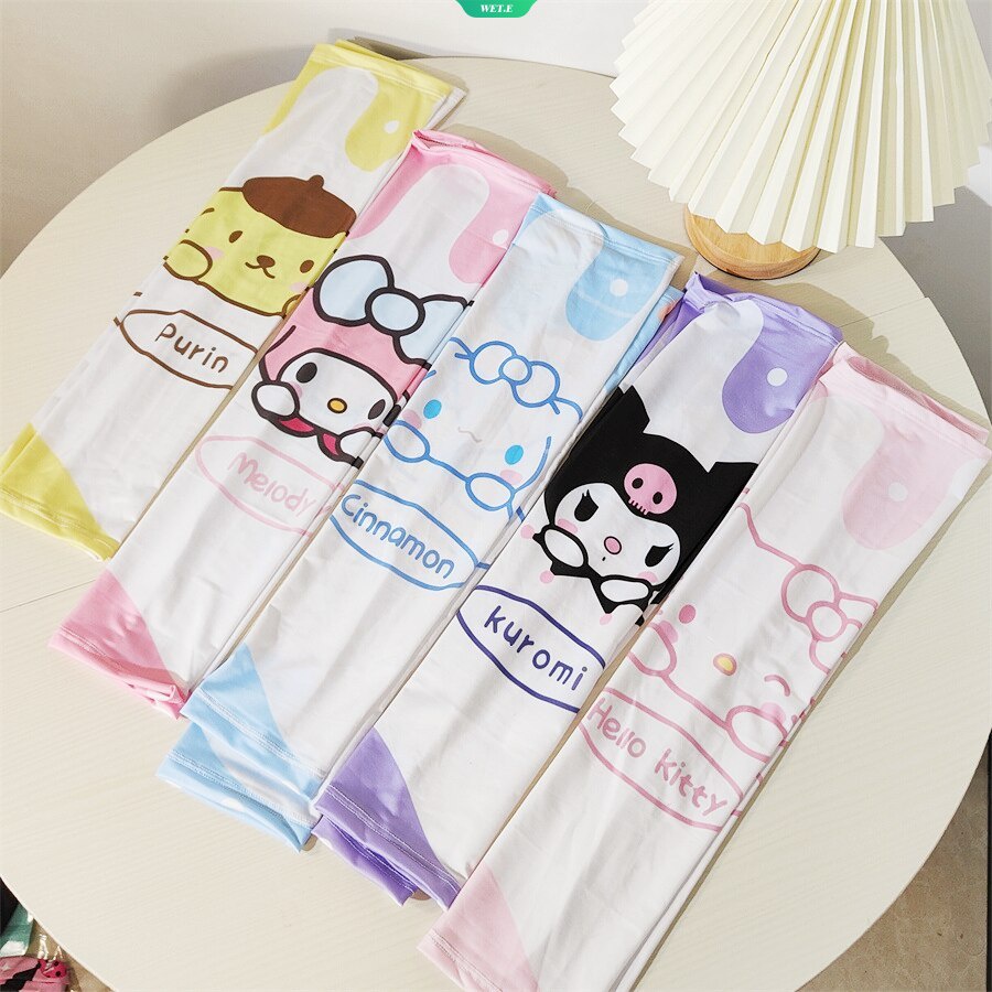 Bao Cánh Tay Chống Nắng Tia UV Bằng Lụa Mát In Hình Sanrio Hello Kitty Cinnamoroll 2023