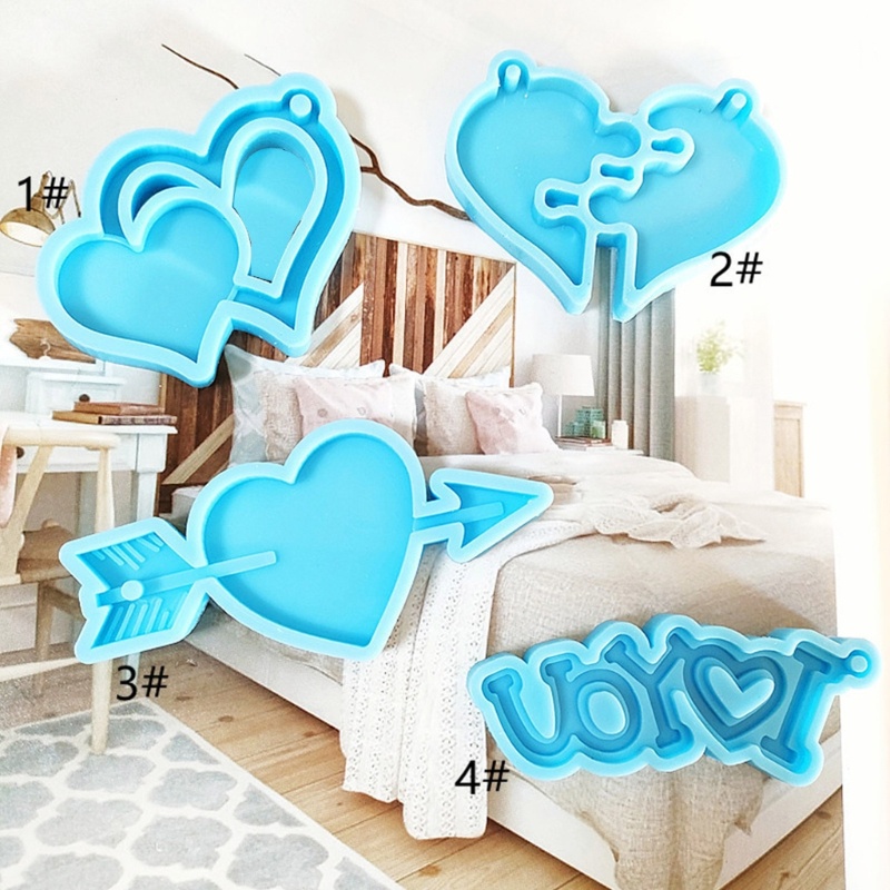 Set 4 Khuôn Silicone Làm Móc Khóa Quà Tặng Valentine