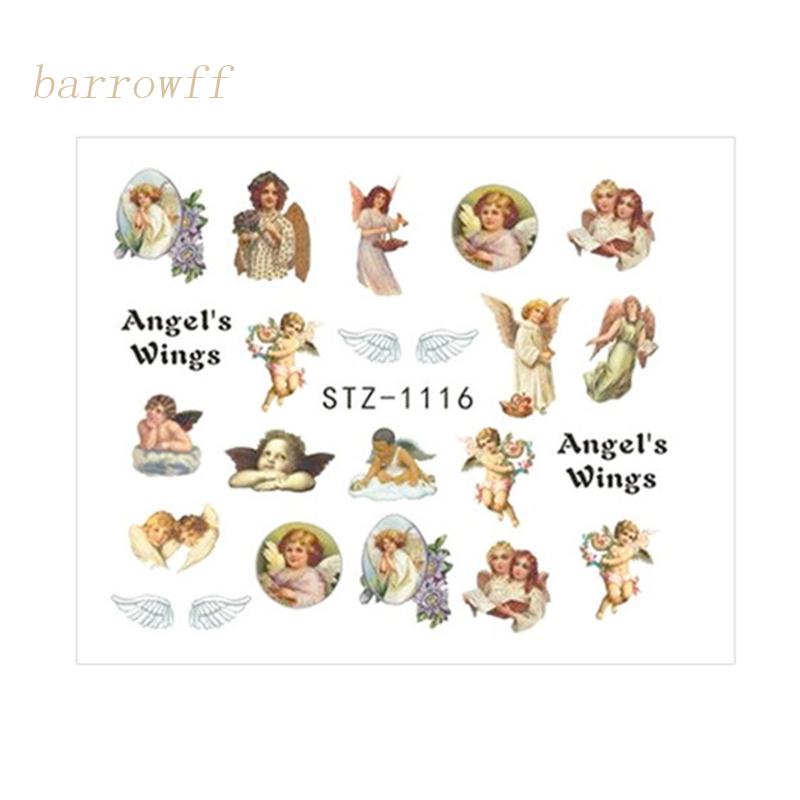 Miếng Dán Trang Trí Móng Tay Acrylic Họa Tiết Thiên Thần Đầy Màu Sắc