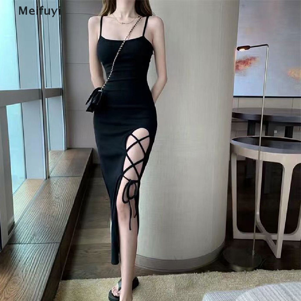 Đầm Hai Dây Màu Trơn Dáng Ôm Gợi Cảm Thời Trang Mùa Hè 2023 Y2K