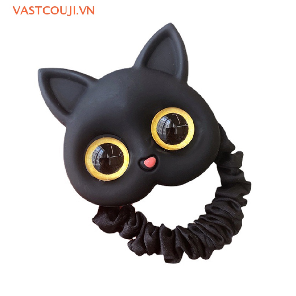 Dây Buộc Tóc Cao Su Co Giãn Hình Mèo Dễ Thương Phong Cách Hàn Quốc Cho Bé Gái