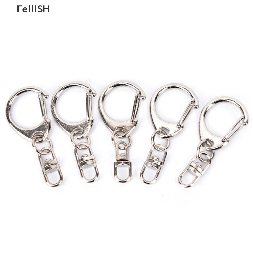 Set 10 Móc Khóa Ngắn Màu Bạc Bóng DIY 439br