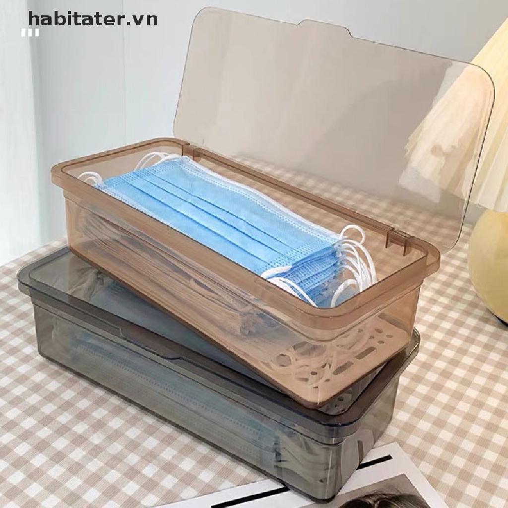 Hộp Đựng Khẩu Trang Trong Suốt Chống Bụi Tiện Dụng
