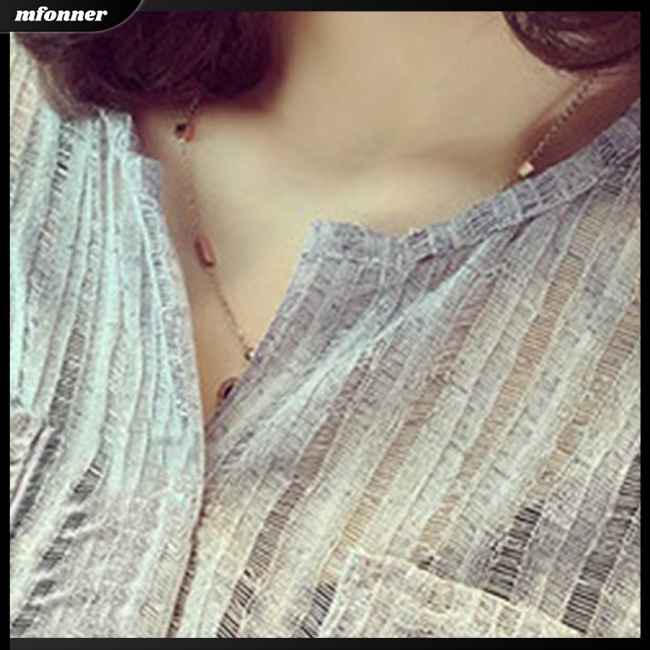 Áo Sơ Mi Nữ Dáng Rộng Cổ Chữ V Thoáng Khí Họa Tiết Kẻ Sọc Dọc Thời Trang