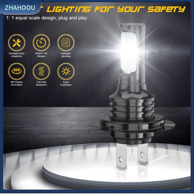 ☃Nhà Cửa☃ Bộ 4 Bóng Đèn Led 12v 6000k 19200lm Chống Thấm Nước Cho Santa Fe 2009-2013