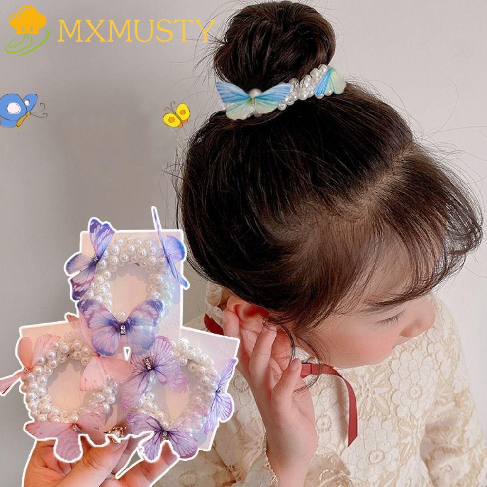 Dây Buộc Tóc Cao Su Co Giãn Hình Bướm Dễ Thương Dành Cho Bé Gái