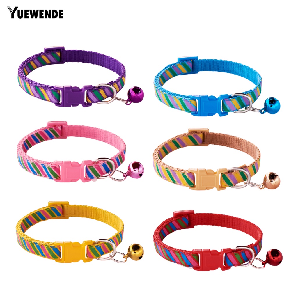 Vòng Cổ Tròn Họa Tiết Sọc Có Thể Điều Chỉnh Cho Thú Cưng