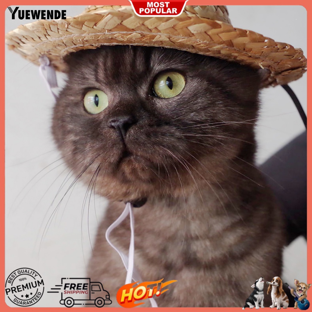 Mũ Rơm Mini Chống Nắng Thoải Mái Mùa Hè Cho Thú Cưng