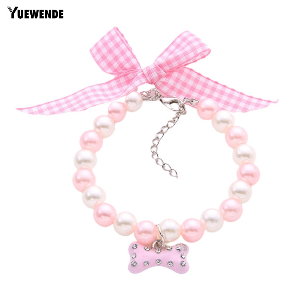 Vòng Cổ Ngọc Trai Giả Thắt Nơ Thời Trang Dành Cho Thú Cưng