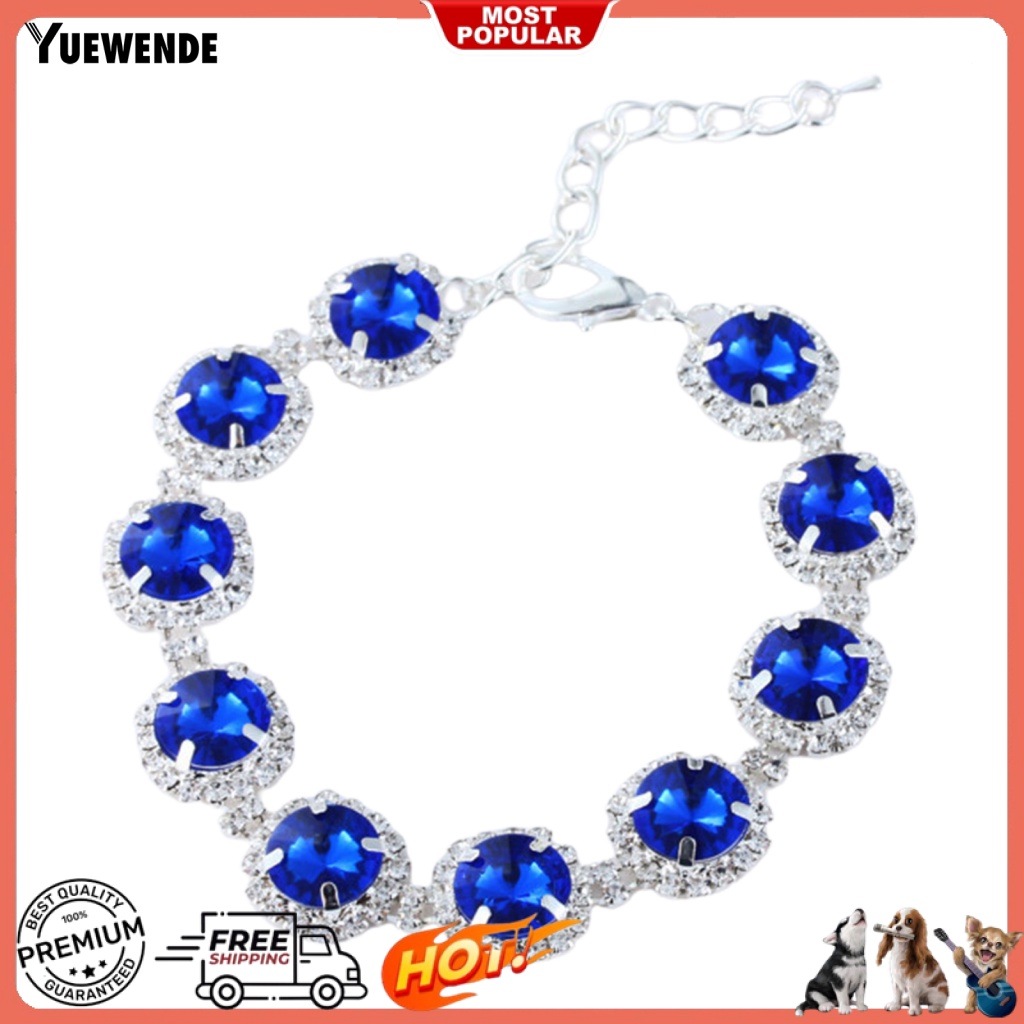 Vòng Cổ Đính Pha Lê Nhân Tạo 4 Màu Cho Thú Cưng