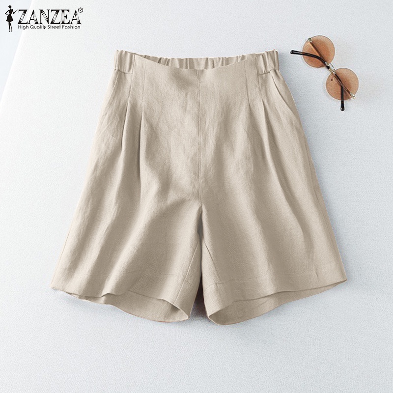 Quần short nữ ZANZEA lưng cao thời trang đường phố