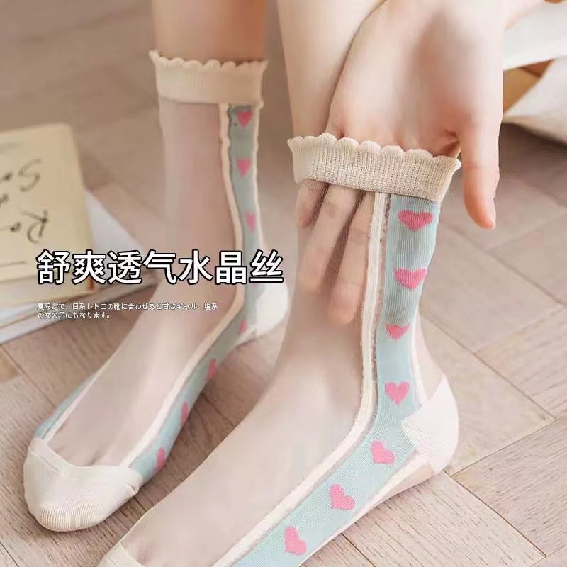 Vớ Lụa Mỏng Nhẹ Màu Xanh Dương Nhạt Trong Suốt Dễ Phối Đồ Thoáng Khí Thời Trang Xuân Hè Cho Nữ