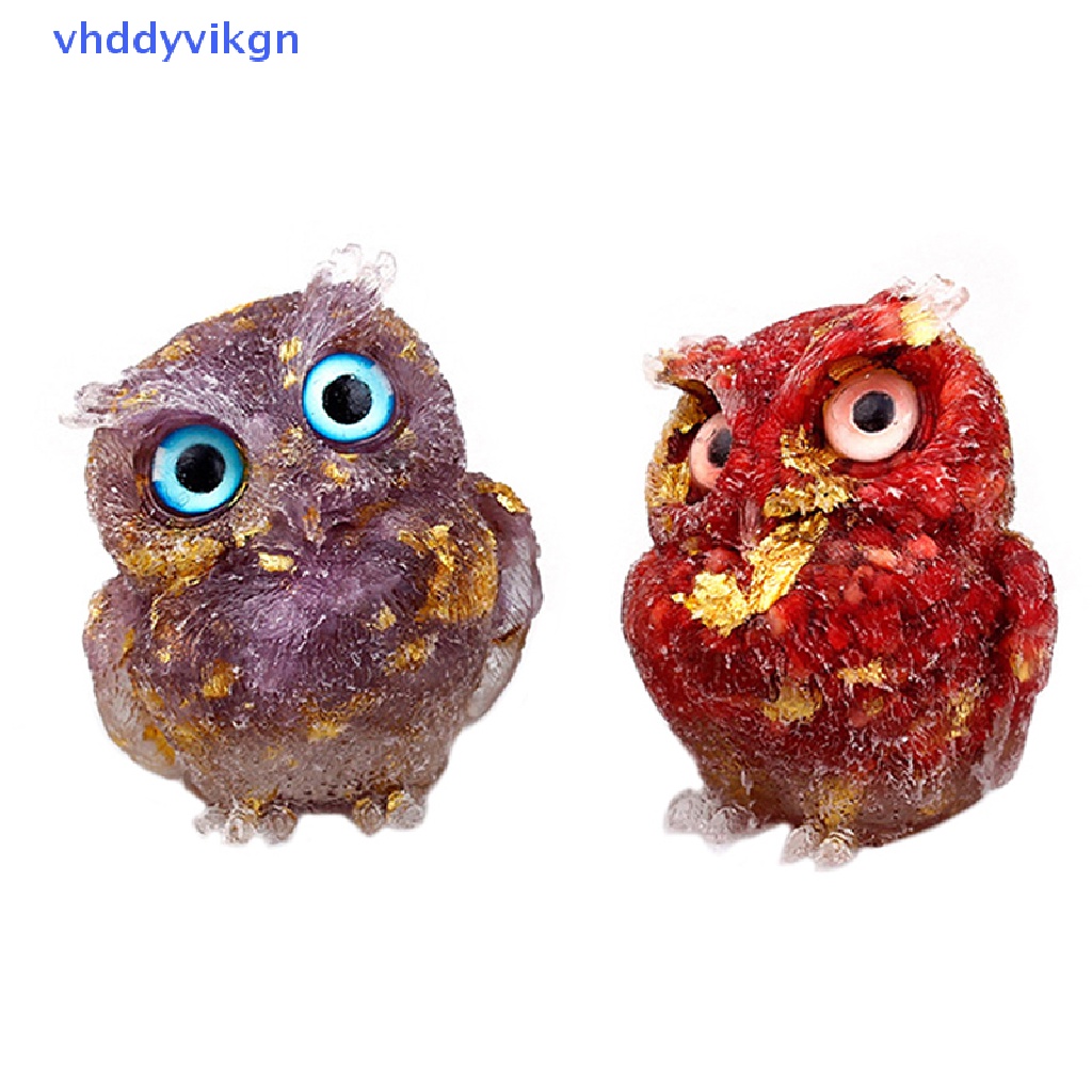 1 Tượng Cú Mèo Bằng Đá Pha Lê Tự Nhiên Thủ Công Dùng Trang Trí