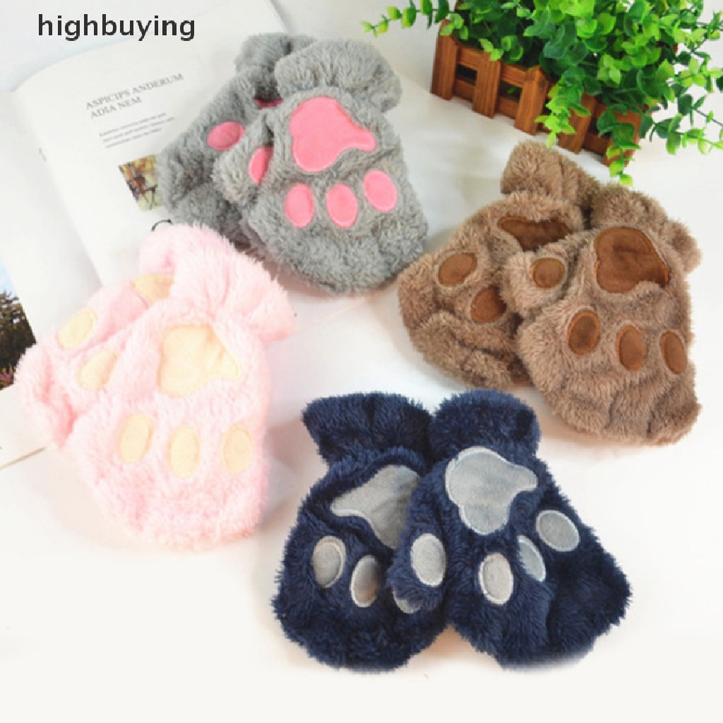 1 Đôi Găng Tay Hở Ngón Tạo Hình Móng Vuốt Mèo Hoạt Hình Đáng Yêu Cho Nữ