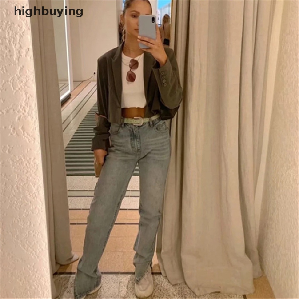 Quần Jean Dài Lưng Cao Ống Đứng Màu Đen Phong Cách Vintage Thời Trang 2023 Cho Nữ
