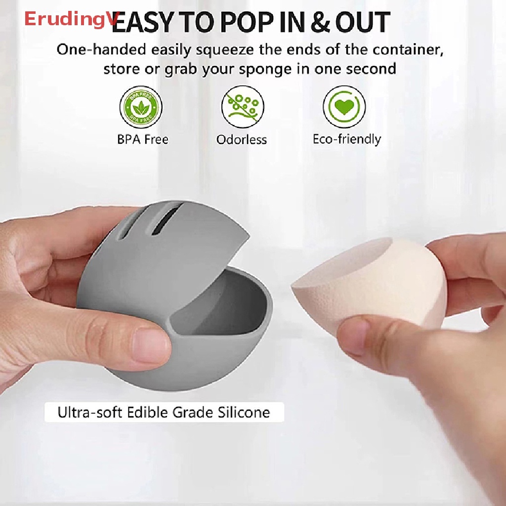 BEAUTY BLENDER 1 Hộp Đựng Mút Trang Điểm Bằng Silicone Thân Thiện Với Môi Trường Nhiều Lỗ Tiện Dụng