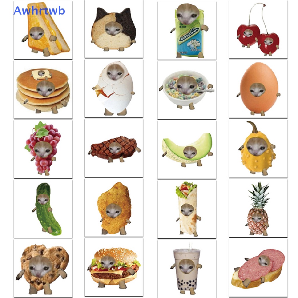 Bộ 69 Sticker Dán Trang Trí Hành Lý / Laptop / Ipad / Xe Hơi Hình Mèo Vui Nhộn Mới