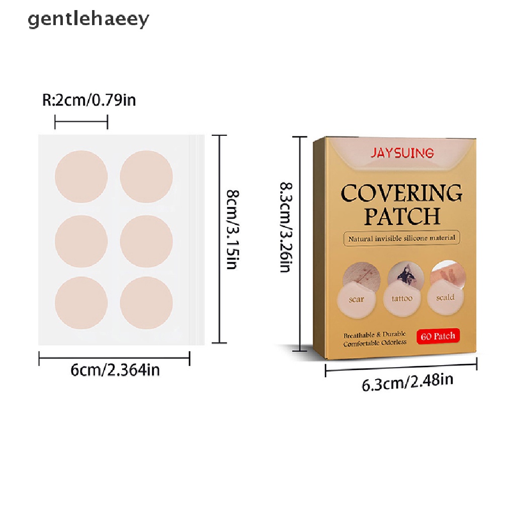Bộ 60 Miếng Dán Che Khuyết Điểm Hình Xăm Chống Nước Che Phủ Mỏng