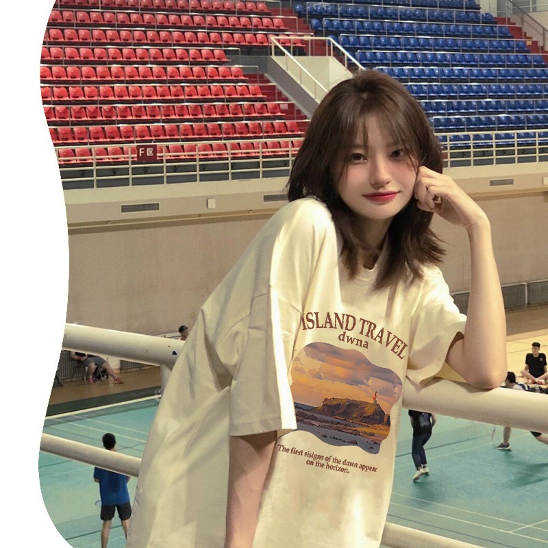 HIIXIIVI Áo Thun 100% Cotton Tay Ngắn Dáng Rộng Phong Cách Hàn Quốc Thời Trang Mùa Hè Mới Cho Nữ