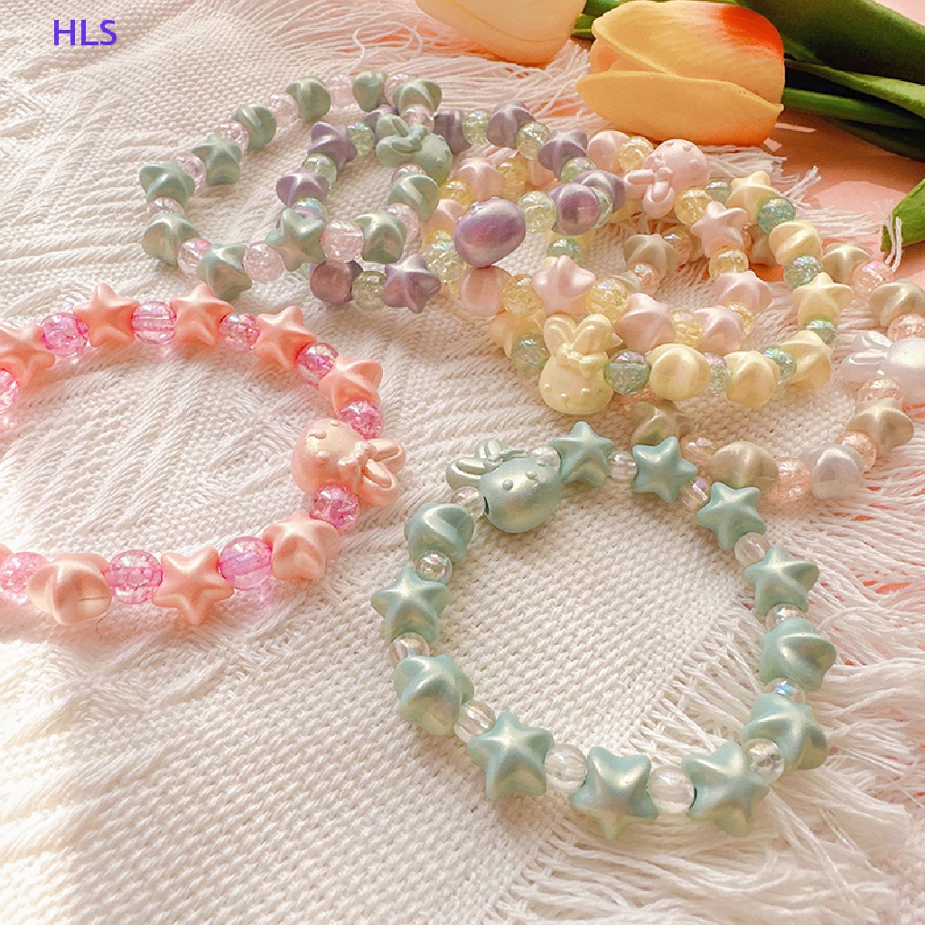 Vòng Tay Chuỗi Hạt Ngọc Trai / Ngôi Sao / Thỏ Nhiều Màu Dễ Thương Cho Nữ
