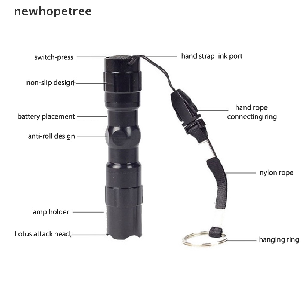 Đèn Pin Led Mini Chống Thấm Nước Có Thể Phóng To Cho Hung Camp