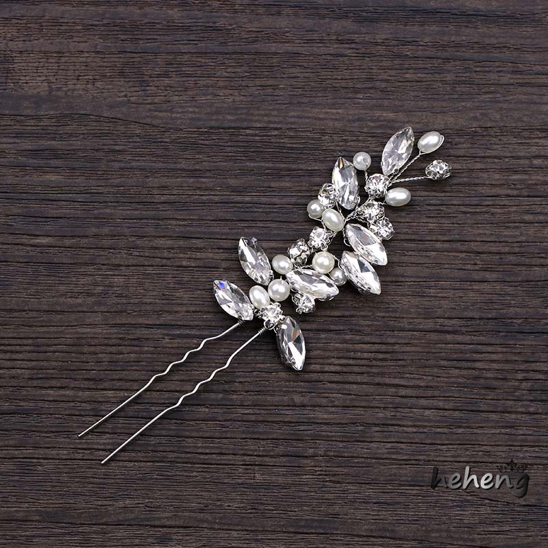 Trâm Cài Tóc Hình Chiếc Lá Màu Sắc Bạc Đính Ngọc Trai Thủ Công Thời Trang Cho Nữ