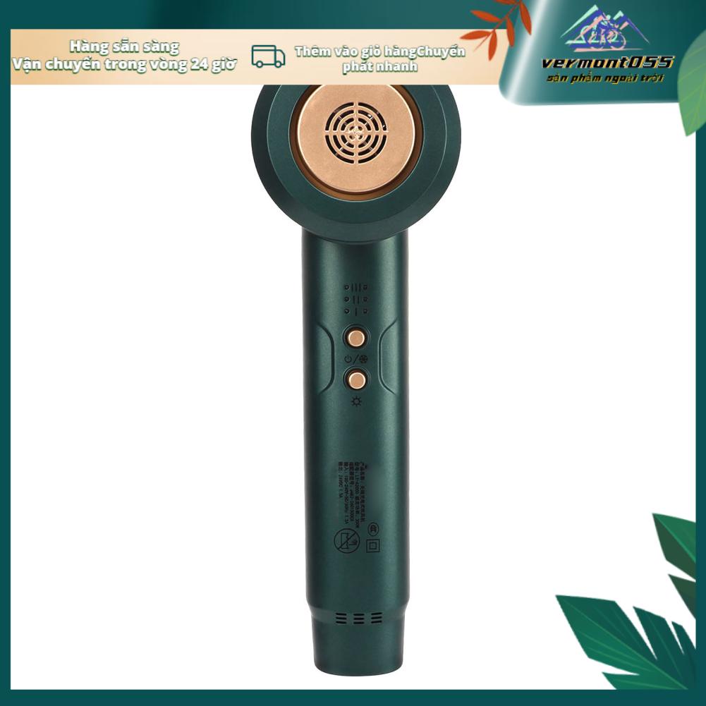 Vermont055 Máy Sấy Tóc Không Dây Thổi Cầm Tay Có Thể Sạc Lại Điều Chỉnh Gió 3 Cấp Độ 100‑240V Xanh Lá