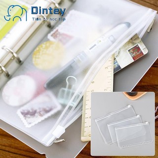 ✍mujicici✍Túi zip chia ngăn sổ tiết kiệm đựng tiền sổ còng planner khổ A5/A6