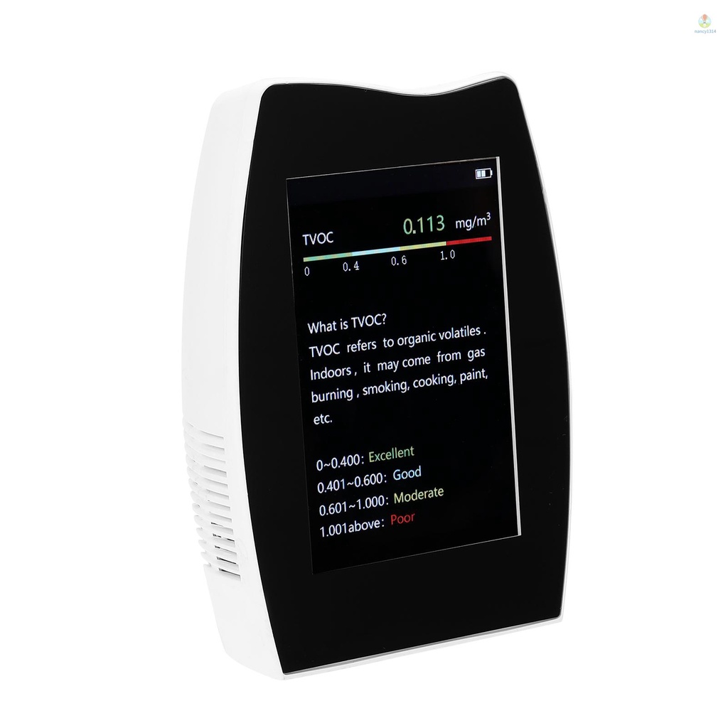 Máy Đo Nhiệt Độ Và Độ Ẩm Không Khí CO2 Màn Hình Cảm Ứng Kỹ Thuật Số HCHO TVOC