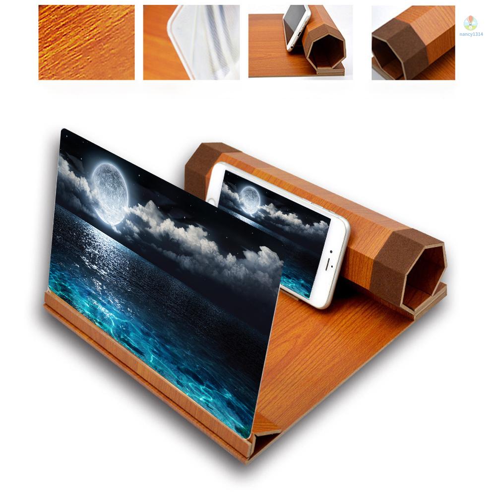 Giá Đỡ Phóng Đại Màn Hình Điện Thoại 12 Inch Bằng Gỗ Gọn Nhẹ Đa Năng