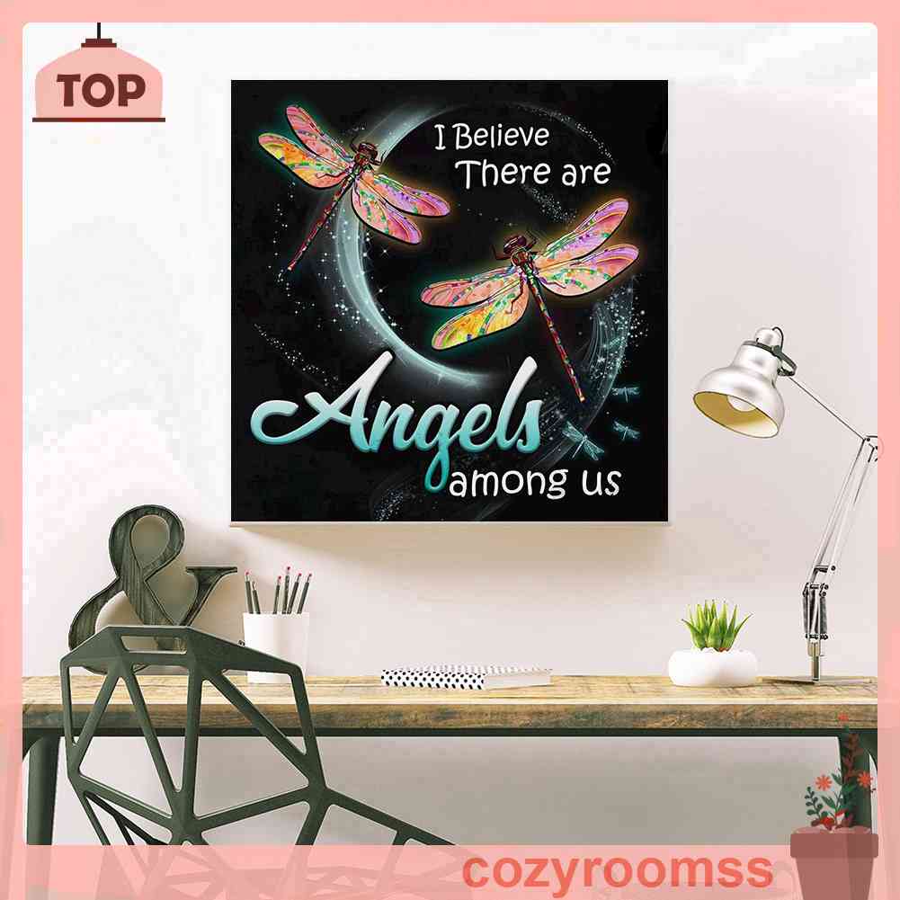 Tranh Đính Đá Kim Cương Toàn Bộ 5D DIY Hình Vẽ Chuồn Chuồn