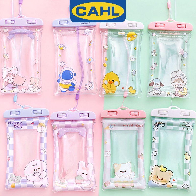 Túi Khí Nổi Đựng Điện Thoại Chống Nước In Hình Hoạt Hình Dễ Thương Có Thể Chạm Màn Hình Cảm Ứng