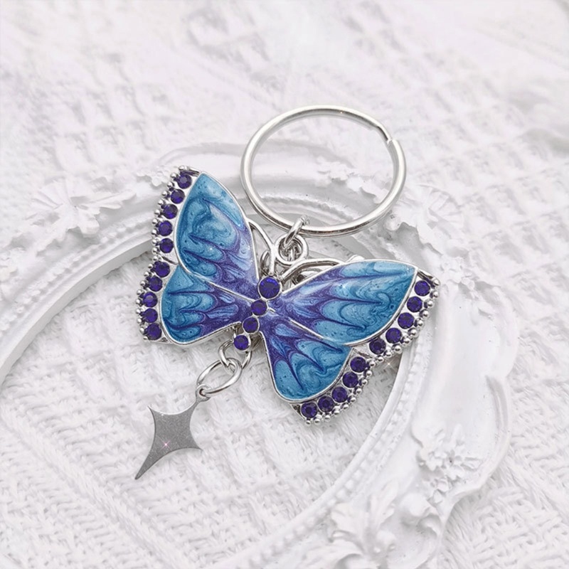 Móc Khóa Kim Loại Y2k Hình Ngôi Sao / Bướm Thời Trang Cho Cặp Đôi