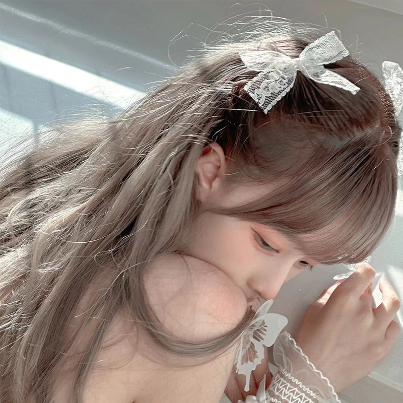 Kẹp Tóc Nơ Ren Trắng Cao Cấp Dành Cho Nữ